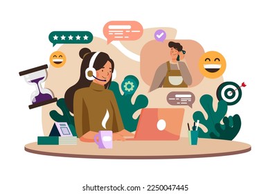Man Mobile Conversation with Support Young Woman