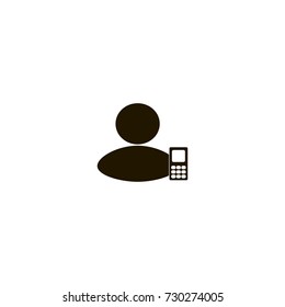 man and mobile phone icon. flat design
