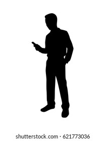 A man with mobile phone vector