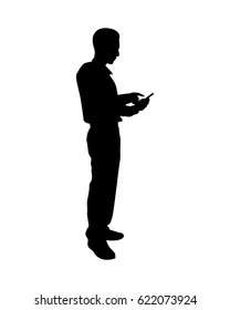Man with mobile phone vector