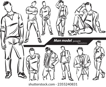 man model people illustration modeling vector male profession career