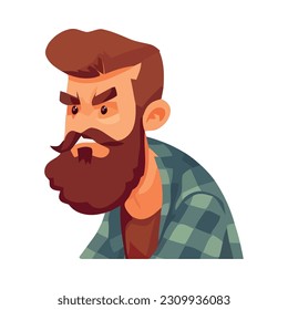 man with modern hairstyle and goatee isolated