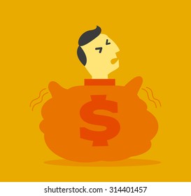 man in money bag