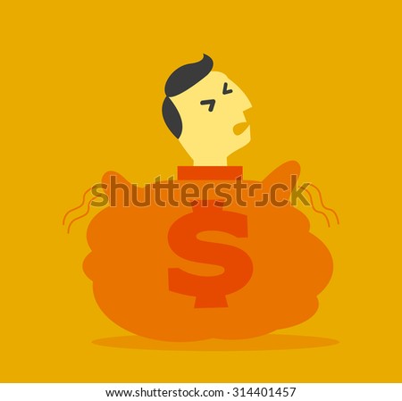 man in money bag