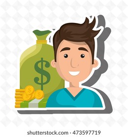 man money cash coins vector illustration eps 10