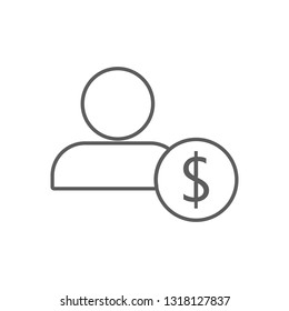 man and money icon. Element of Finance for mobile concept and web apps icon. Outline, thin line icon for website design and development, app development