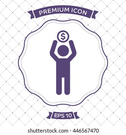 Man and money icon vector