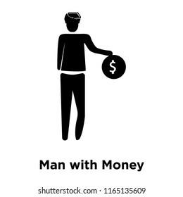 Man with Money icon vector isolated on white background, Man with Money transparent sign , business illustrations