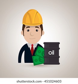 man with money and oil isolated icon design, vector illustration  graphic 