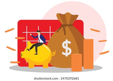 A man with money and piggy bank icon
