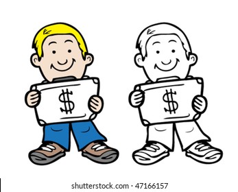 Man with money suitcase