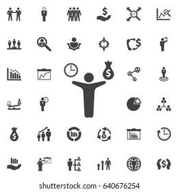 man, money and time icon. Business icons set