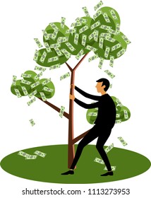 man and money tree