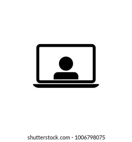 man in the monitor icon. Elements of teamwork icon. Premium quality graphic design icon. Simple icon for websites, web design, mobile app, info graphics on white background