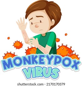 A man with monkeypox virus symptoms illustration
