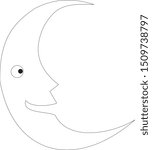 Man In The Moon Artwork Hand Drawn