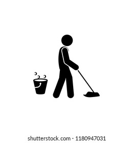 man mopping icon. Element of man cleaning icon for mobile concept and web apps. Glyph man mopping icon can be used for web and mobile