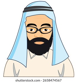 Mann moslem auf weißem Hintergrund ist isoliert