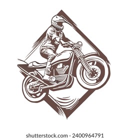 man with motorcross for t shirt design