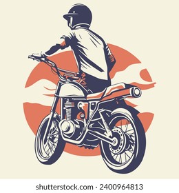 man with motorcross for t shirt design