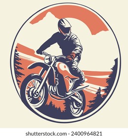 man with motorcross for t shirt design