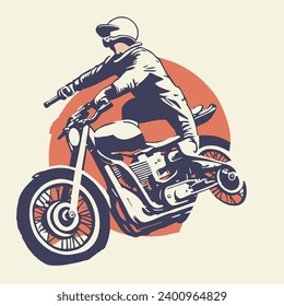 man with motorcross for t shirt design
