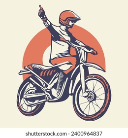 man with motorcross for t shirt design