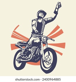 man with motorcross for t shirt design