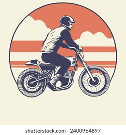 man with motorcross for t shirt design