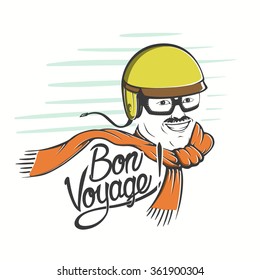 man in a motorcycle helmet and goggles on the move