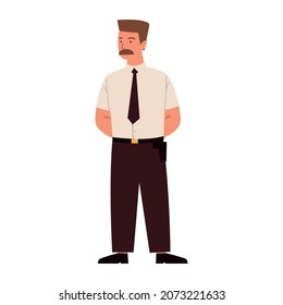 man with moustache icon flat