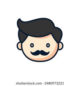 man with moustache profile picture avatar vector illustration template design