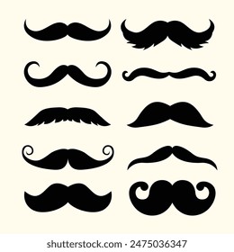 Man Moustache Silhouette Vector Illustration