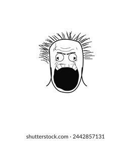 Man mouth open viral meme vector art eps, open mouth meme, ugly meme