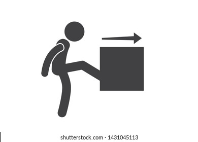 Man move the box, Man Moving Box Actions Postures Stick Figure Pictogram Icons