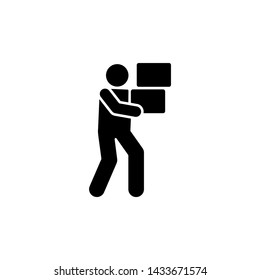 Man, move, boxes icon. Element of volunteer pictogram icon