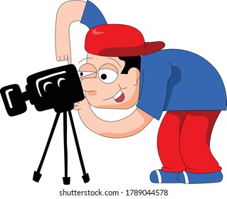 a man with movie camera