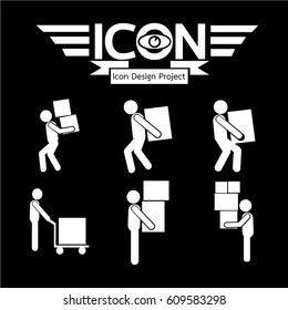 Man Moving Box Icon