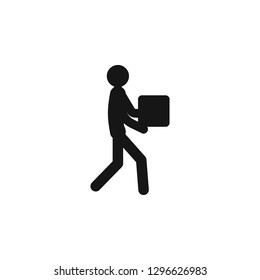 Man Moving Box Pictogram Icon Illustration design. Man Moving Box. Vector icon