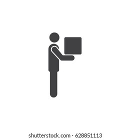 Man Moving Box Pictogram Icon Illustration design on the white background
