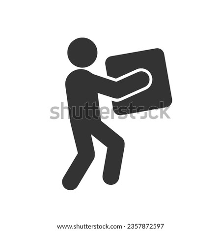 Man Moving Box Pictogram Icon Illustration design
