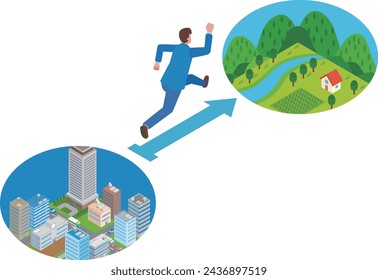 A man moving from the city to the countryside