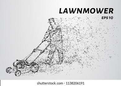 Man mowing grass with a lawn mower