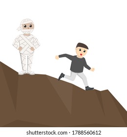 Man With Mummy Costume scare man design character on white background