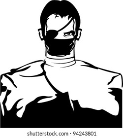 Man murderer with an eye patch
