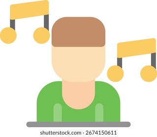 man music Ícone plano Vetor Design