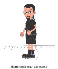 man music rock band vocalist cartoon character