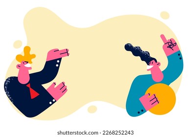 Man musician with tambourine in hands performs incendiary dance standing near emotional friend. Group of two guys working as dancers and supporting each other performing creative program 
