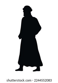 man muslim walking silhouette character