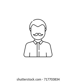 man with mustache avatar icon on white background